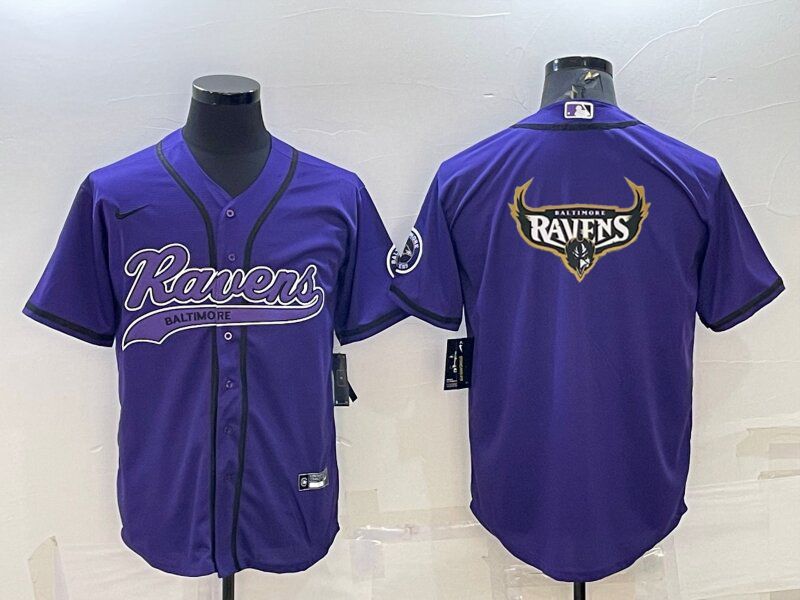 Men Baltimore Ravens Blank Purple 2022 Nike Co branded NFL Jersey2->baltimore ravens->NFL Jersey